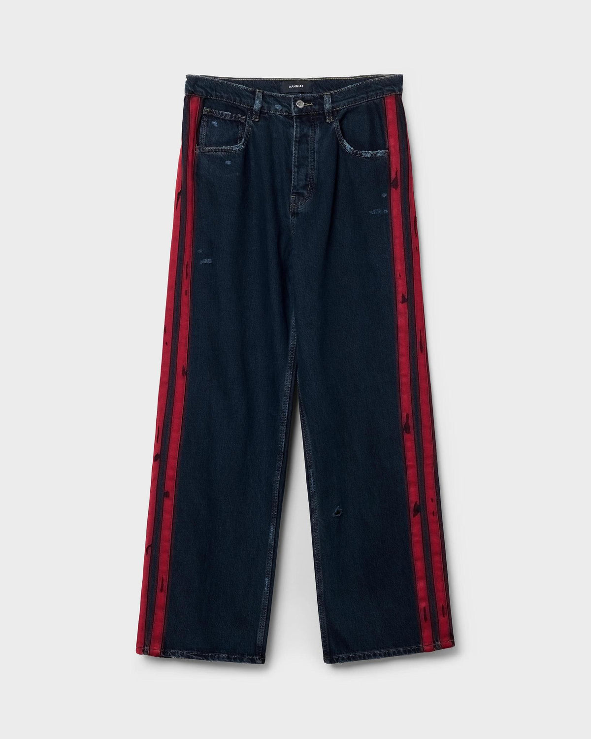 DESTROYED DENIM TRACK PANT
