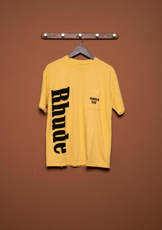 RHUDE LOGO POCKET TEE WASHED SAHARA