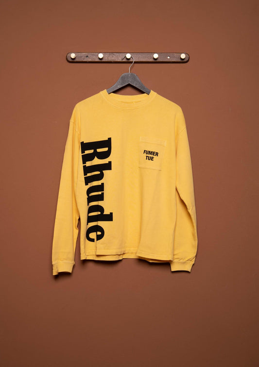 RHUDE LOGO LS POCKET TEE