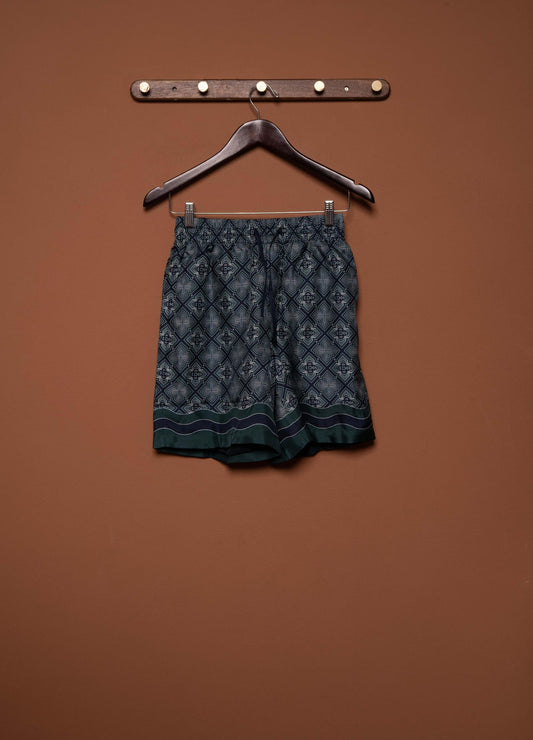 RADIATING MONOGRAM SILK SHORTS