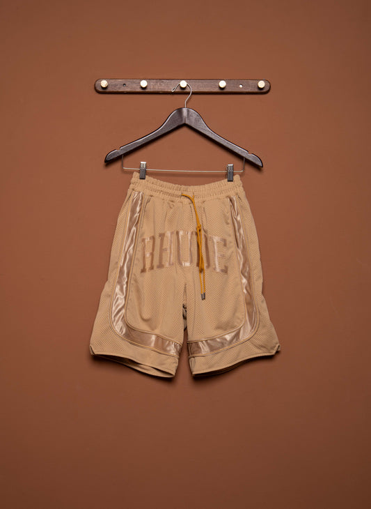 BAGGY MESH COLLEGIATE LOGO SHORTS